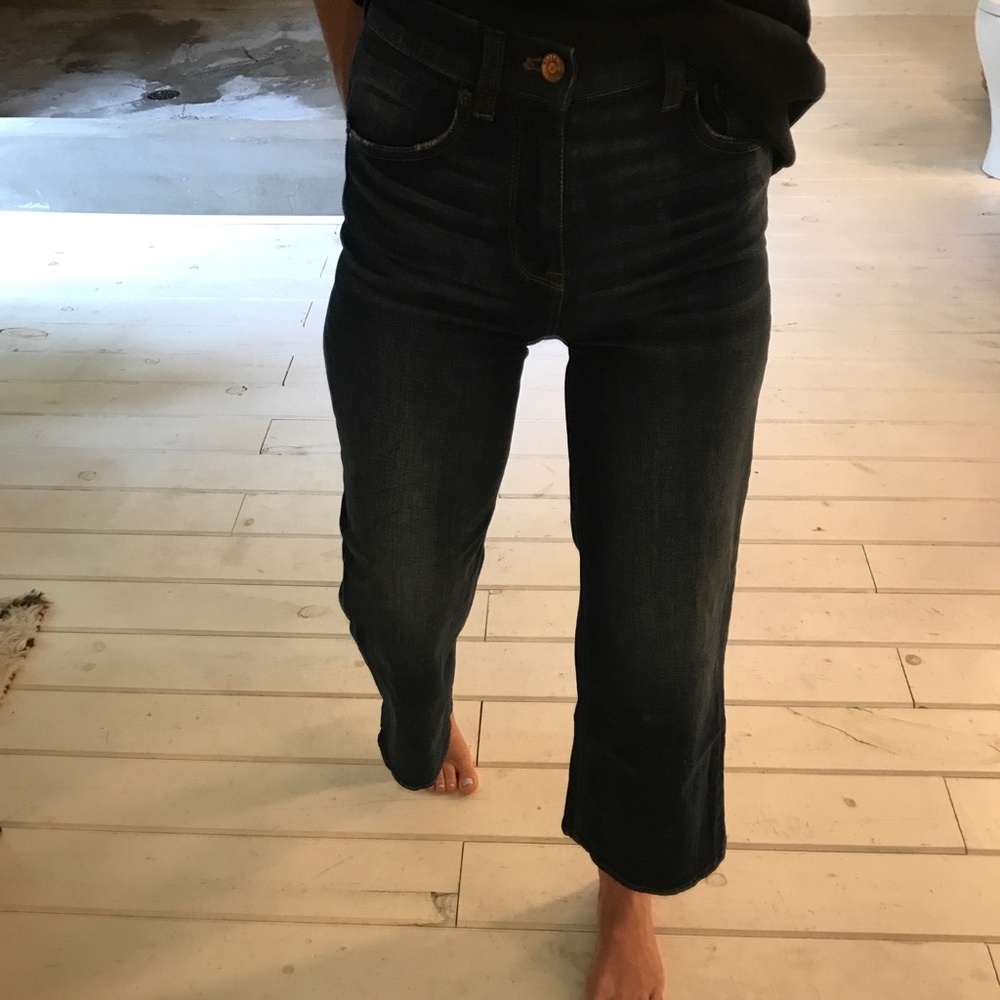 JCrew Wide leg crop dark denim